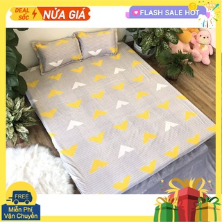Bộ ga gối drap 1m8 cotton poly vikona mẫu a0017