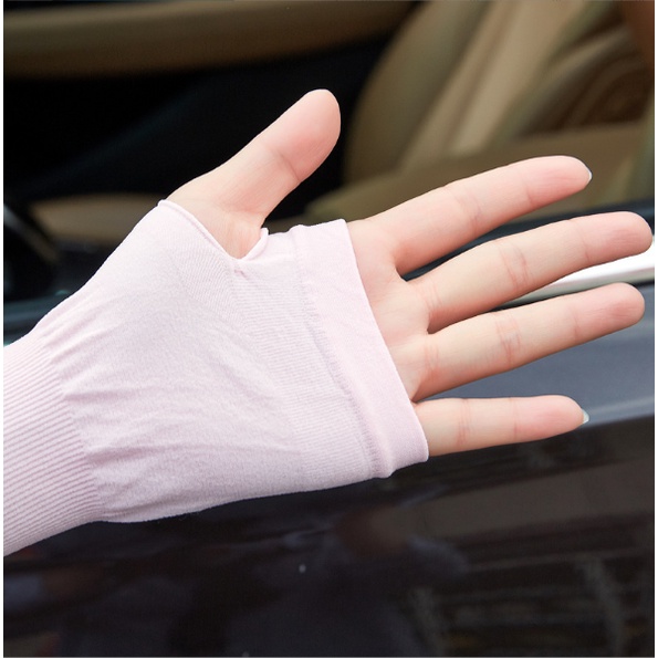 Găng tay chống nắng mùa hè băng lụa mát tay áo đi đường lái xe ngoài trời đi xe đạp nam và nữ thoáng khí