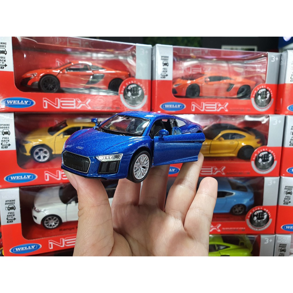 Xe Mô Hình Audi R8 V10 2016 1:34 Welly ( Xanh )