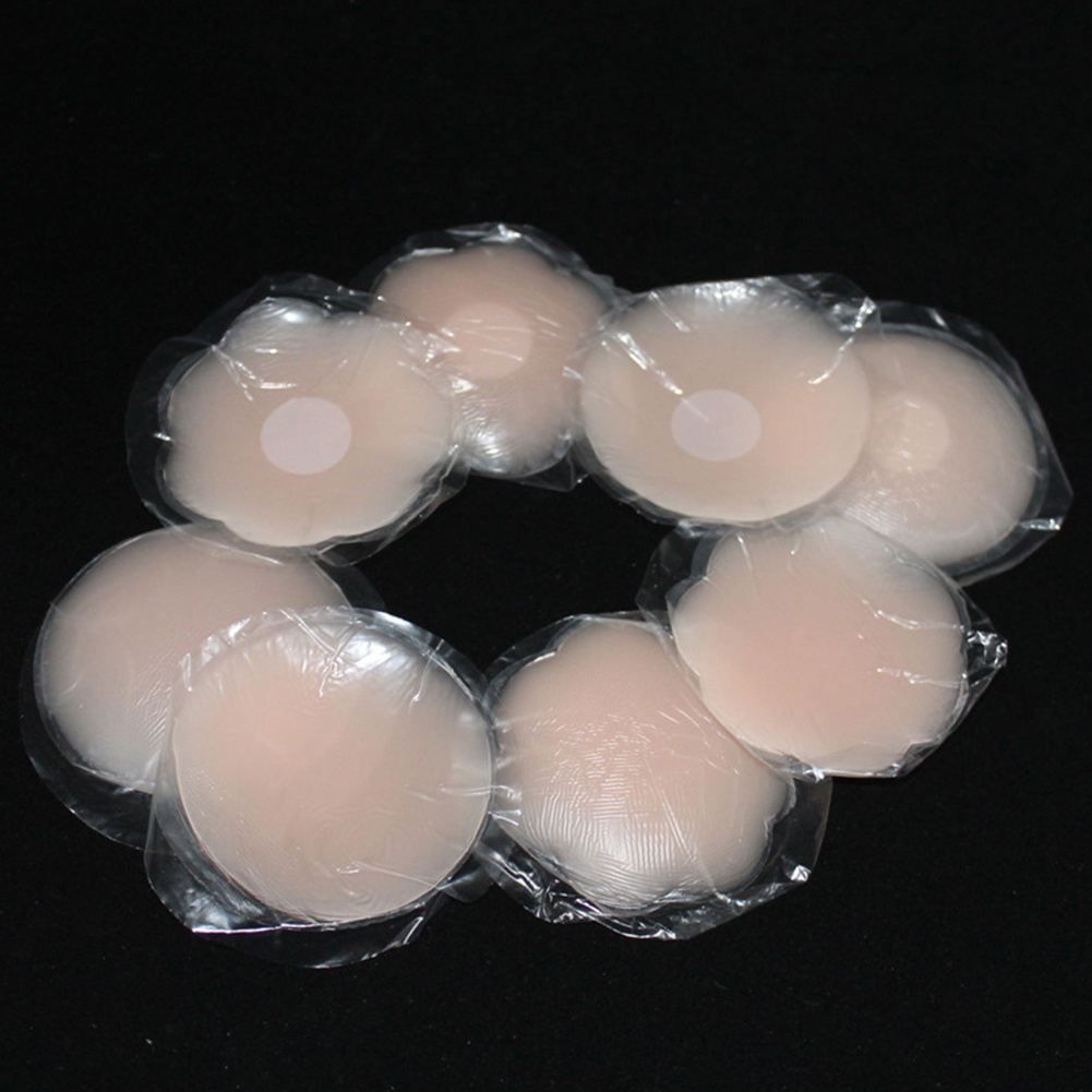 Set 2 Miếng Đệm Ngực Silicone Vô Hình Tái Sử Dụng Được Hình Tròn / Hoa / Trái Tim Cho Nữ