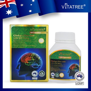 Viên uống bổ não Vitatree Ginkgo 6000 Mg with CQ10 50mg - Hộp 60 viên