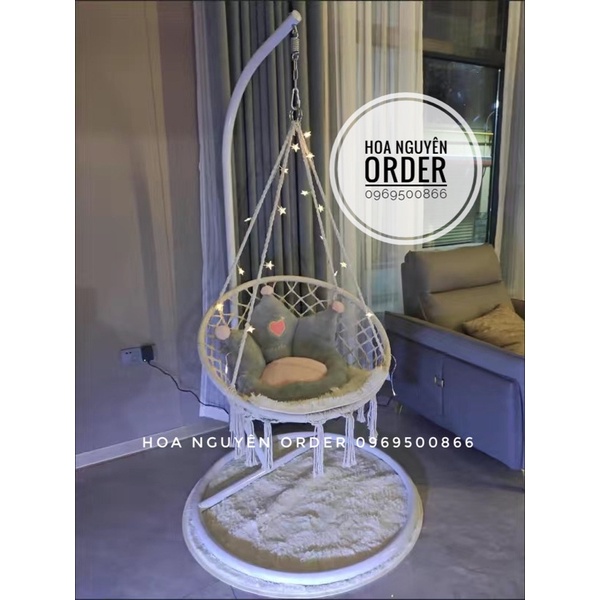 Xich đu macrame Bắc Âu KÈM FULL PHỤ KIỆN
