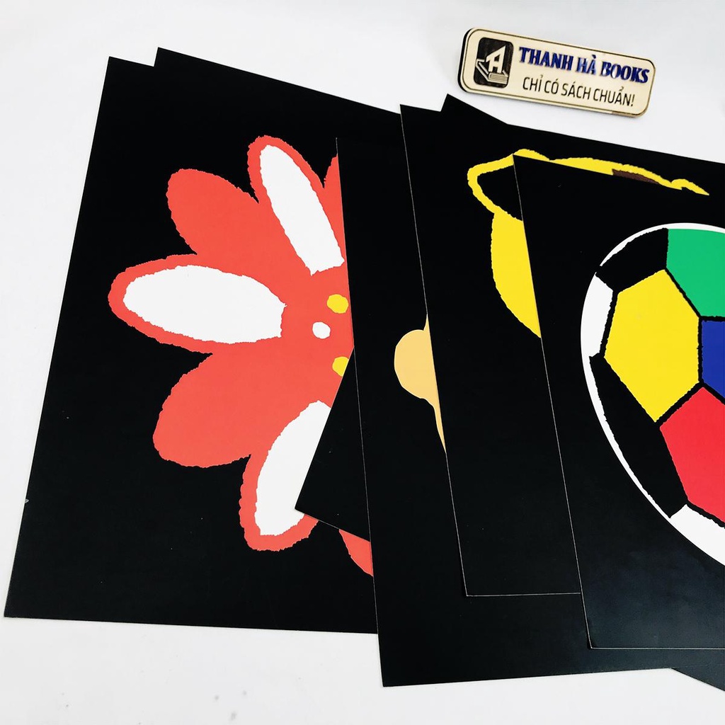 Sách - Sticker kích thích thị giác cho trẻ sơ sinh theo phương pháp montessori - 3 bộ, lẻ tùy chọn (kích thước 30x30cm)