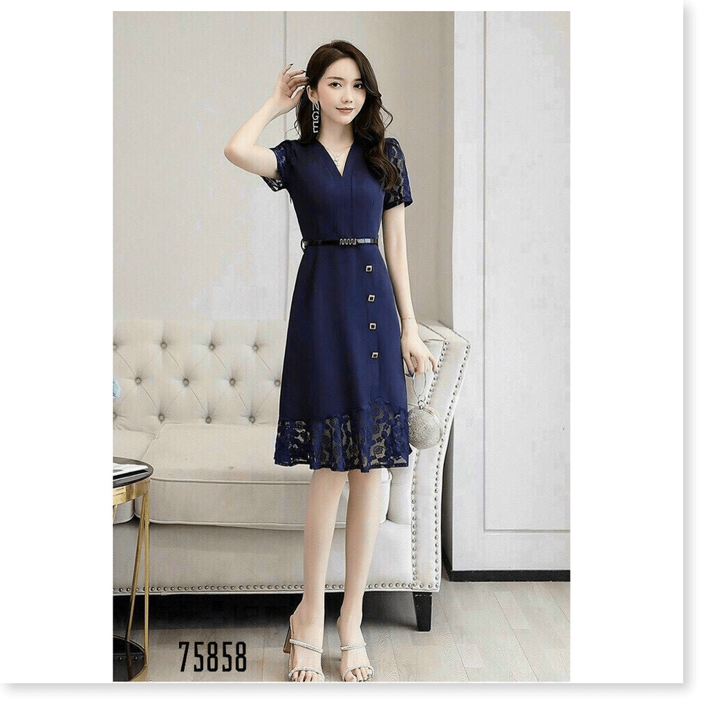 ĐẦM VOAN LỤA ÔM NỮ SIÊU XINH KÈM NỊT TÔN DÁNG CHO QUÝ CÔ KME FASHION