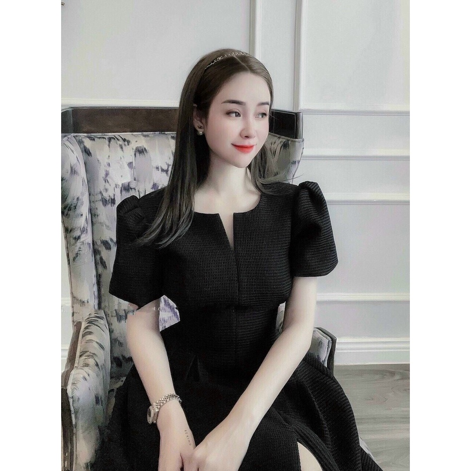 Đầm dự tiệc tay bồng dáng xòe chip eo siêu sang chãnh - Hebe Dress