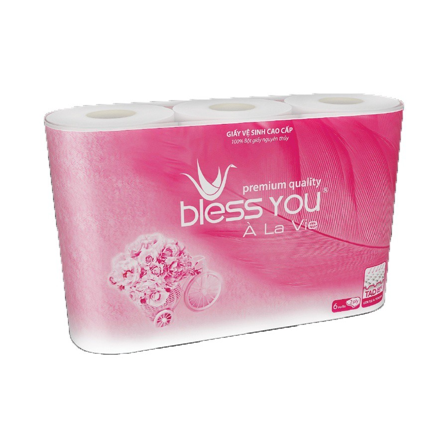 GIẤY VỆ SINH BLESS YOU BỊCH 6 CUỘN CÓ LÕI