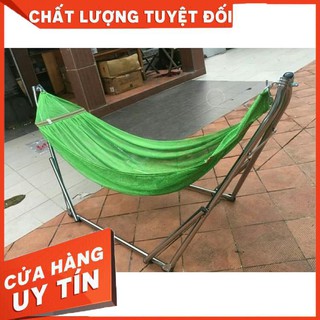 [RẺ VÔ ĐỊCH]   Võng Xếp cỡ lớn - Khung thép sơn tĩnh điện (Không võng/Có võng)