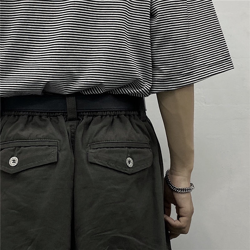 Thắt lưng da PU phối khóa kim loại màu trơn phong cách retro cá tính dành cho nam và nữ