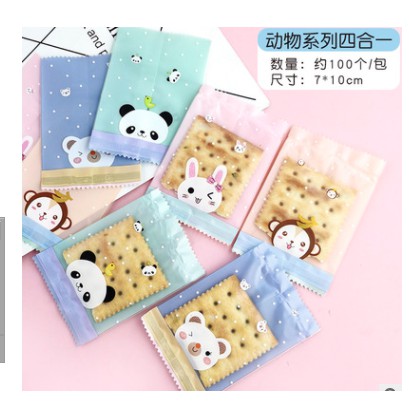 set 50 túi hàn miệng nhiều chủ đề chú thỏ size 7 x 10 cm