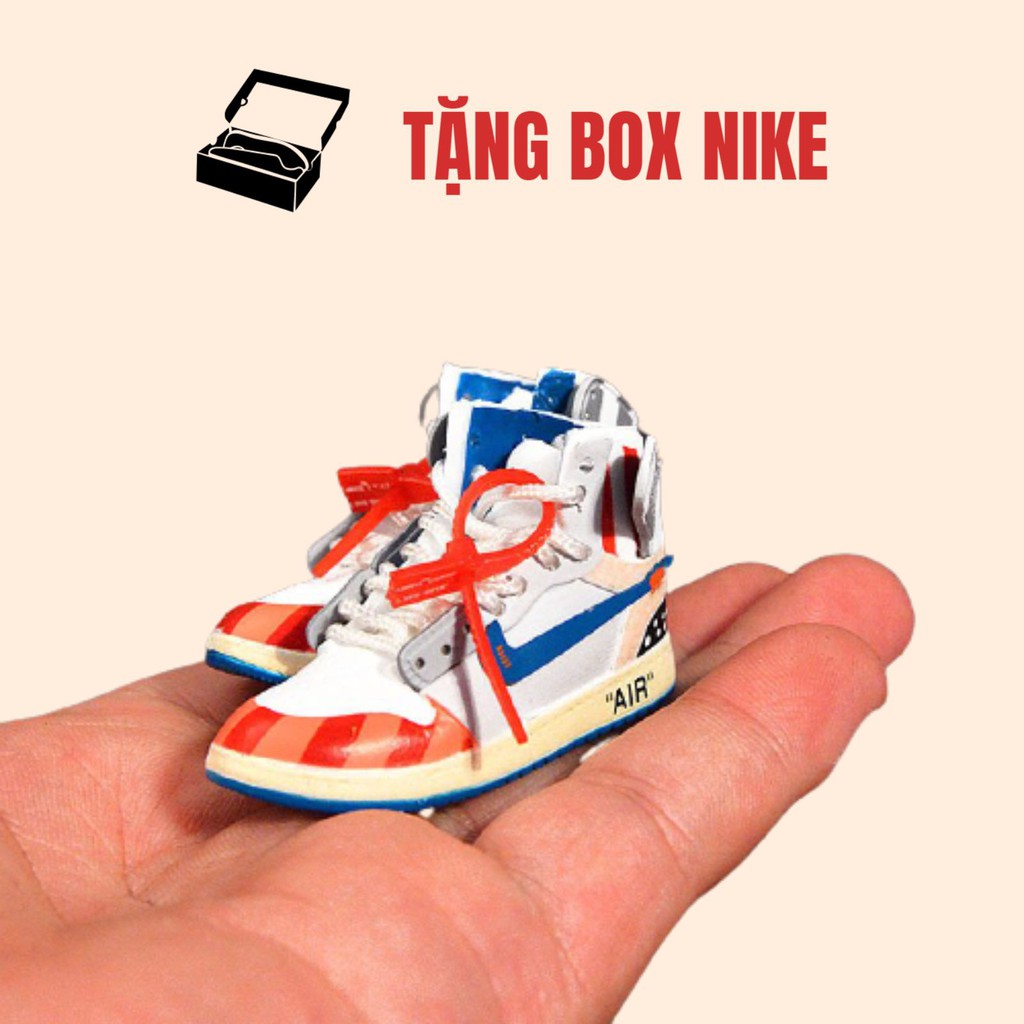 Móc khóa giày sneaker Jordan 1 FREE SHIP Mô hình giày sneaker mini tỉ lệ 1:6