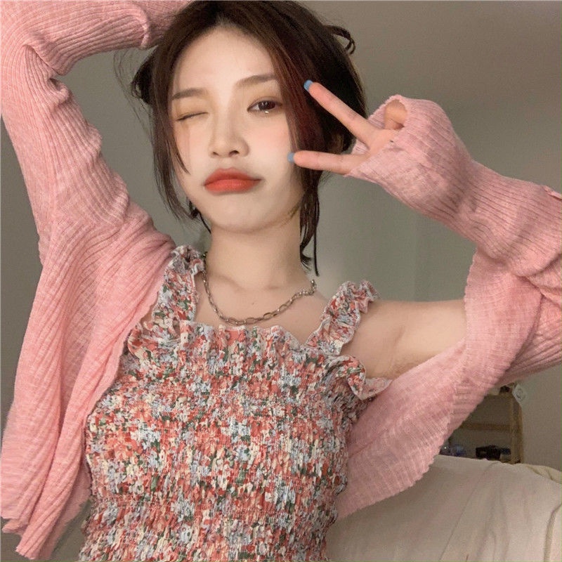 Áo 2dây dáng ôm body họa tiết hoa nhí trẻ trung, Áo hai dây bản to dáng croptop ulzzang Hàn Quốc | BigBuy360 - bigbuy360.vn