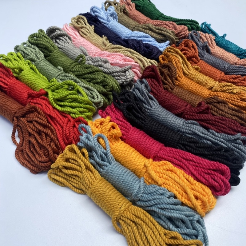 Bó 10mét dây thừng cotton màu size 5mm đủ màu làm handmade trang trí gói quà,gói hàng
