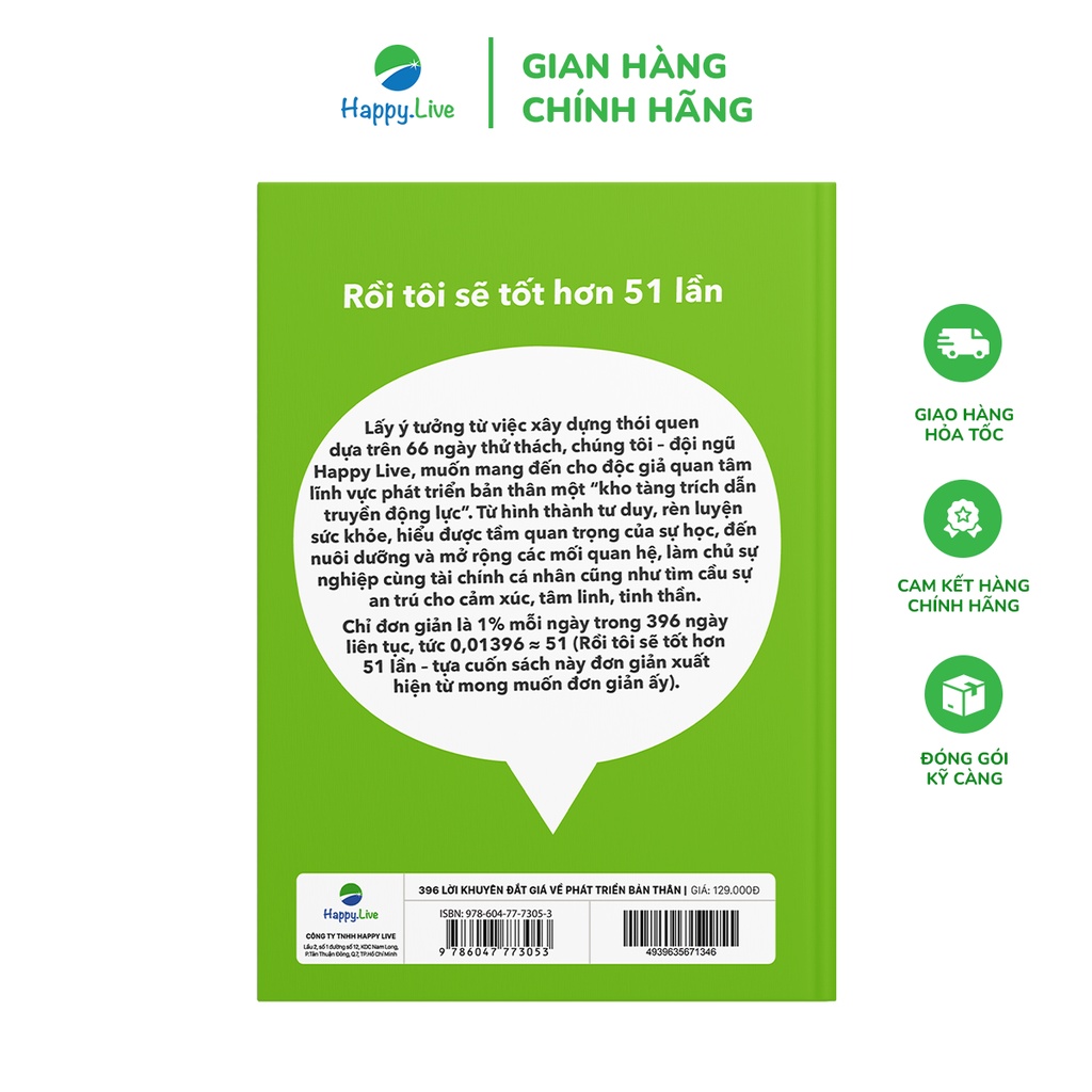 Sách 396 Lời Khuyên Đắt Giá Phát Triển Bản Thân - Rồi Tôi Sẽ Tốt Hơn 51 Lần