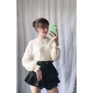 Áo bánh bèo ren sang chảnh