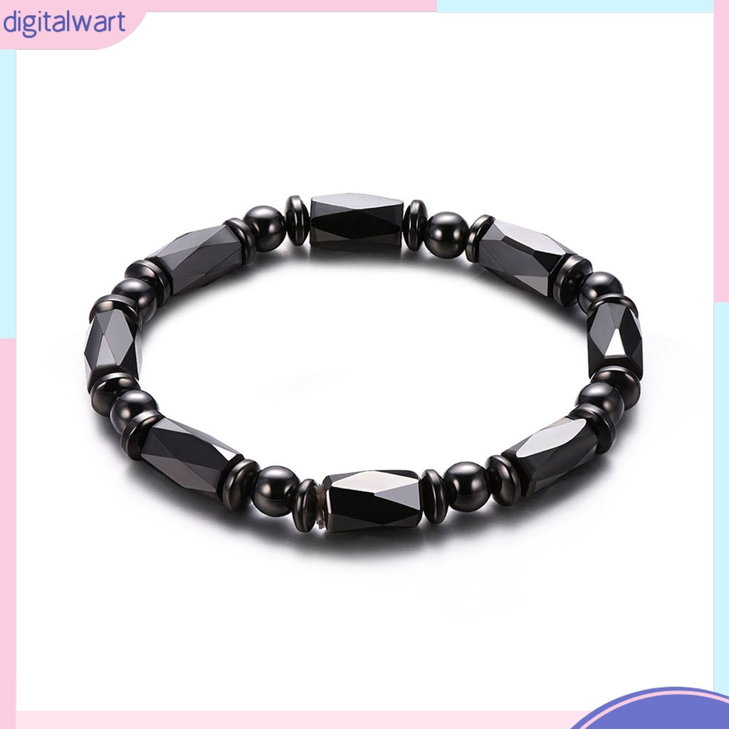Vòng Tay Chuỗi Hạt Đá Hematite Nhân Tạo Có Từ Tính Thời Trang Unisex