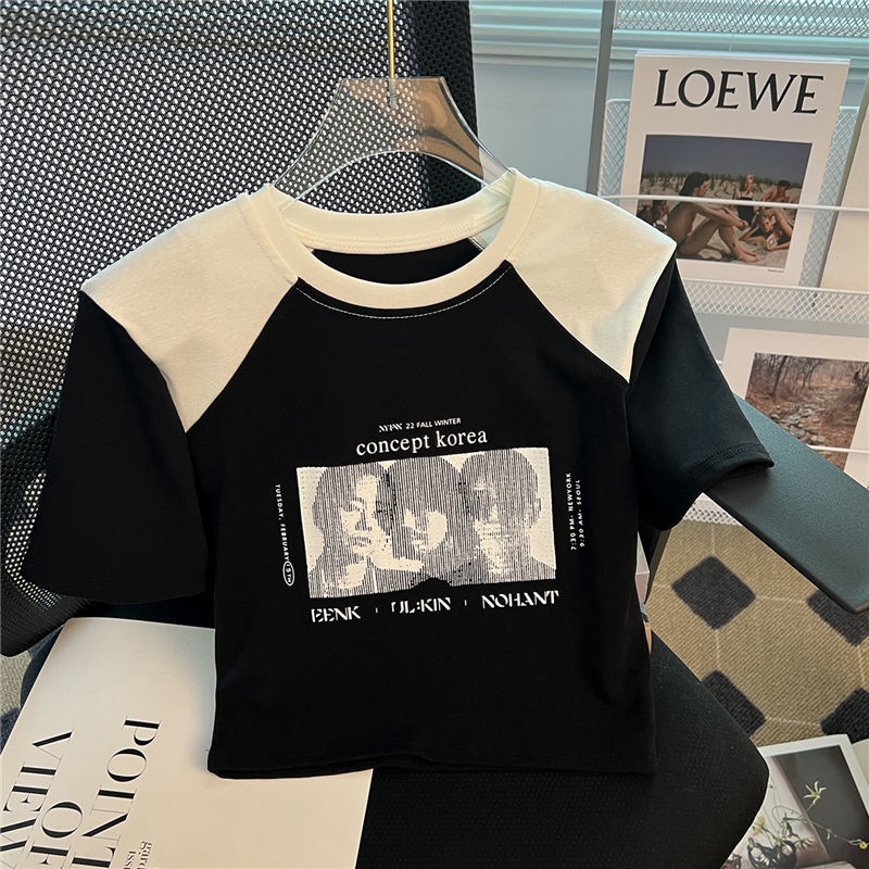 Áo Thun Cotton In Họa Tiết Dễ Thương Phong Cách Hàn Quốc Thời Trang Cho Nữ