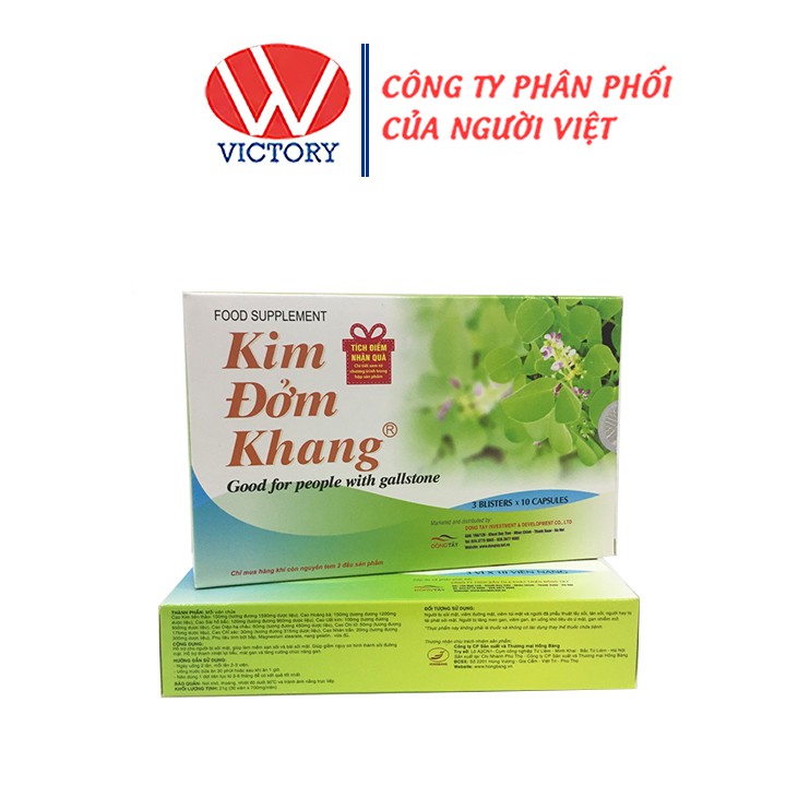 [Mua 6 Tặng 1] Kim Đởm Khang (Hộp 30 Viên) - Viên uống hỗ trợ giảm sỏi mật, viêm đường mật - Victory Pharmacy