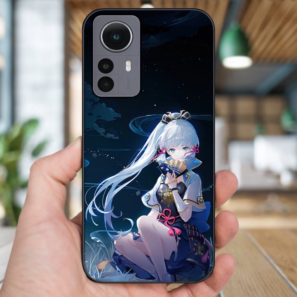 Ốp lưng Xiaomi 12 viền đen in hình Ayaka Genshin Impact