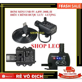 BƠM MINI USB 5V-4,8W (300L/H) ĐIỀU CHỈNH ĐƯỢC LƯU LƯỢNG- BƠM CHÌM MINI - BƠM KHÔNG CHỔI THAN