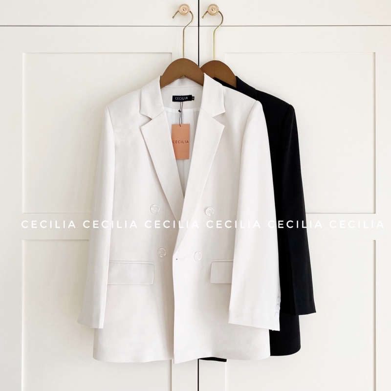 [Ảnh thật - hàng thiết kế] LA BEAUTÉ By CECILIA Áo khoác vest blazer 2 lớp, mỏng vừa mặc xuân hè thu, size S M L | BigBuy360 - bigbuy360.vn