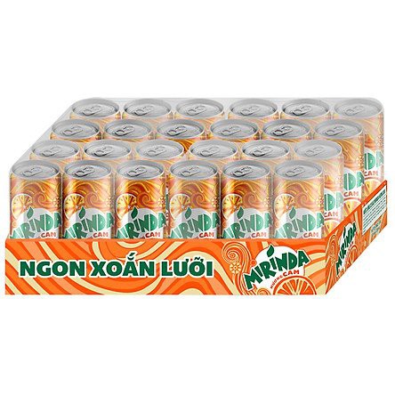 Thùng 24 Lon Nước Ngọt Có Gas Mirinda Hương Vị Cam Soft Drink Lon 330ml Date Luôn Mới