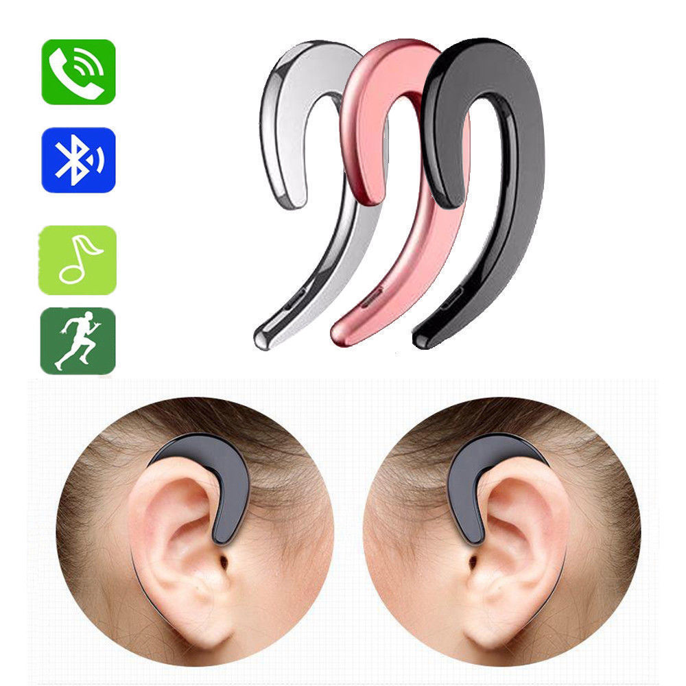 Tai Nghe Bluetooth Móc Vành Tai Truyền Âm Qua Xương Kèm Mic Cho Iphone Android