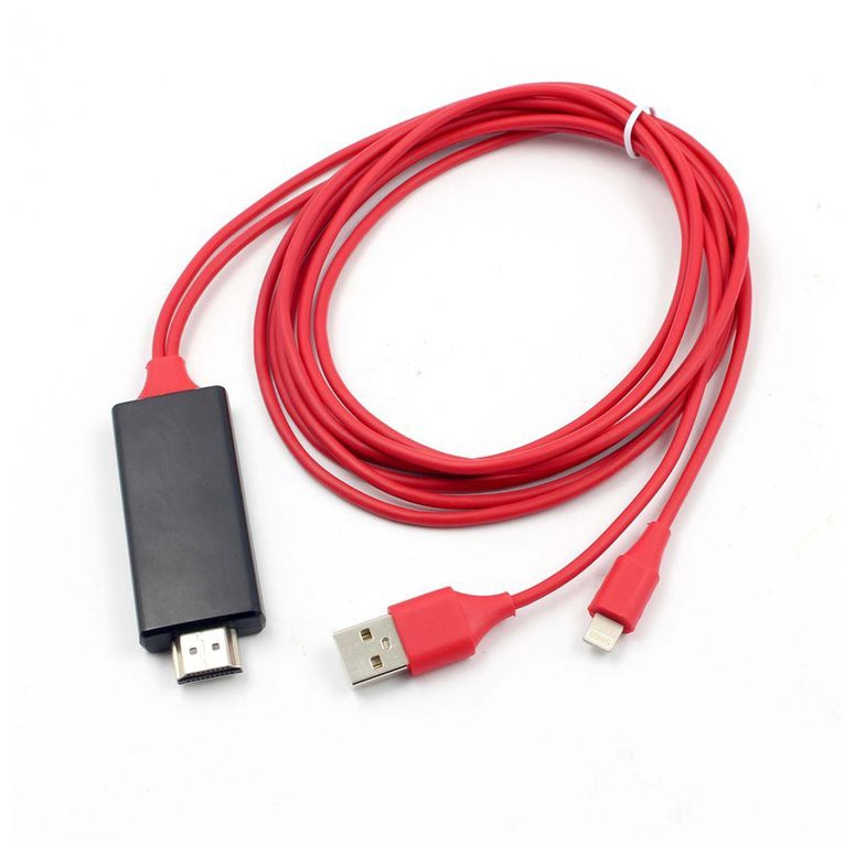 ☪1.8M Phone Tablet To HDMI TV AV Adapter Cable For iPad For iPhone Plug & Play
