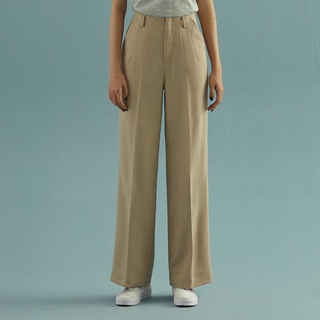 Andabove - Quần tây nữ dài ống rộng - Loose pants - Màu Beige