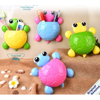Hộp đựng, kệ treo bàn chải đánh răng rùa con siêu cute, hít chân không tiện dụng