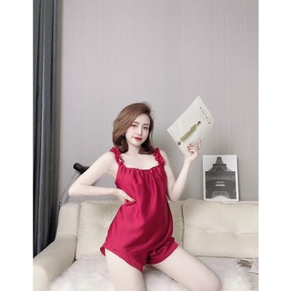 Set đồ ngủ Satin đùi 2 dây sexy