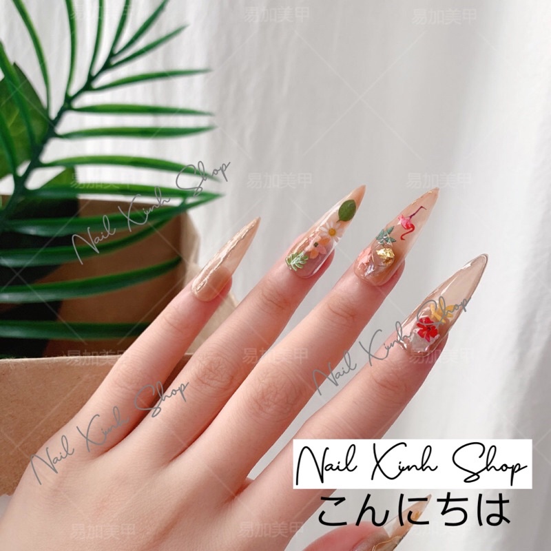 Hoa giấy nail 3D - Hoa giấy trang trí móng tay đắp ẩn theo phong cách Hàn Nhật (lẻ 1 hủ)