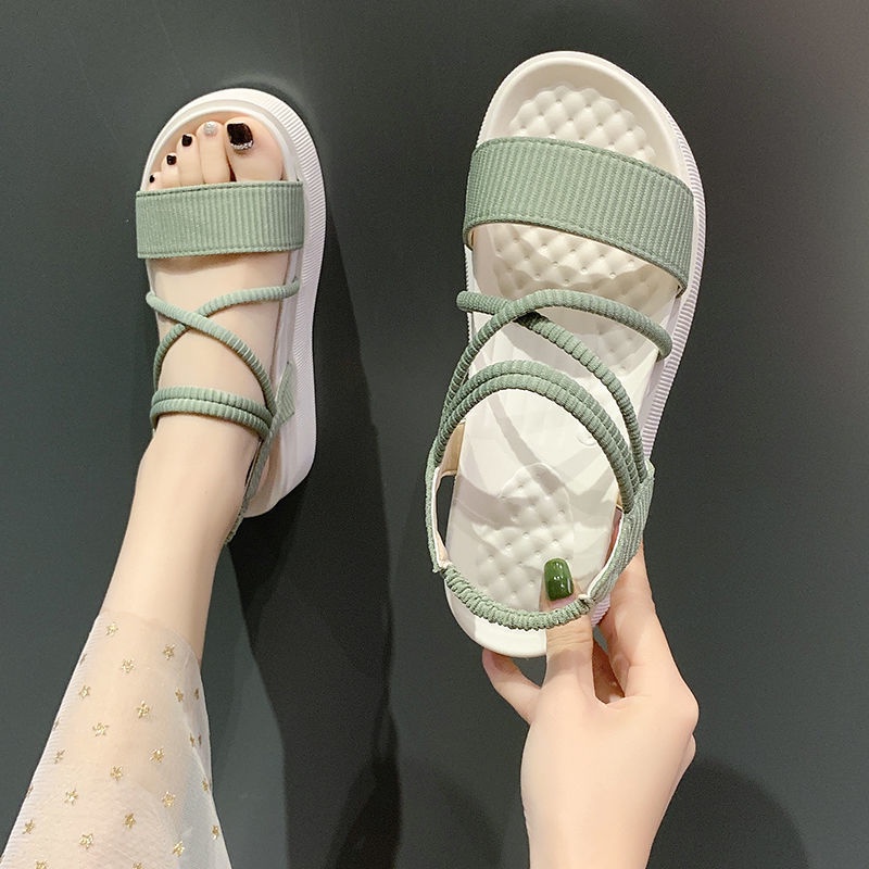 Hàng Mới Về Mới Giày Sandal Đế Dày Phong Cách Roman Mới Cho Nữ