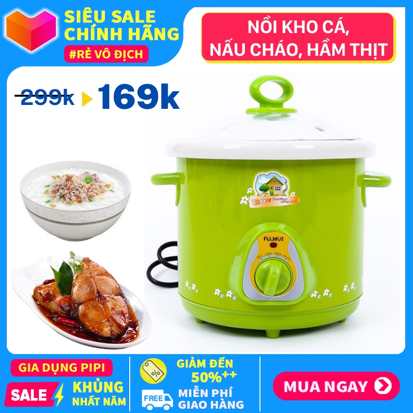 Nồi Kho Cá, Nấu Cháo Chậm, Nồi Hầm Thực Phẩm Bằng Điện Đa Năng Lòng Sứ Nắp Thủy Tinh Tiện Dụng Cho Những Món Ăn Ngon