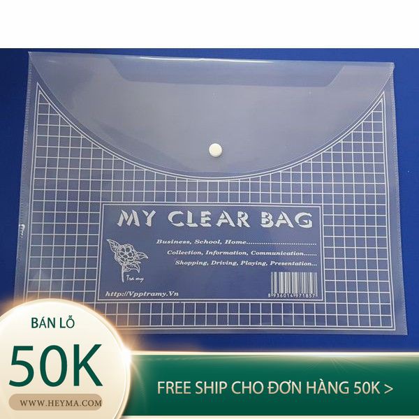 TÚI MY CLEAR BAG,TÚI CÚC BẤM 1 KHUY