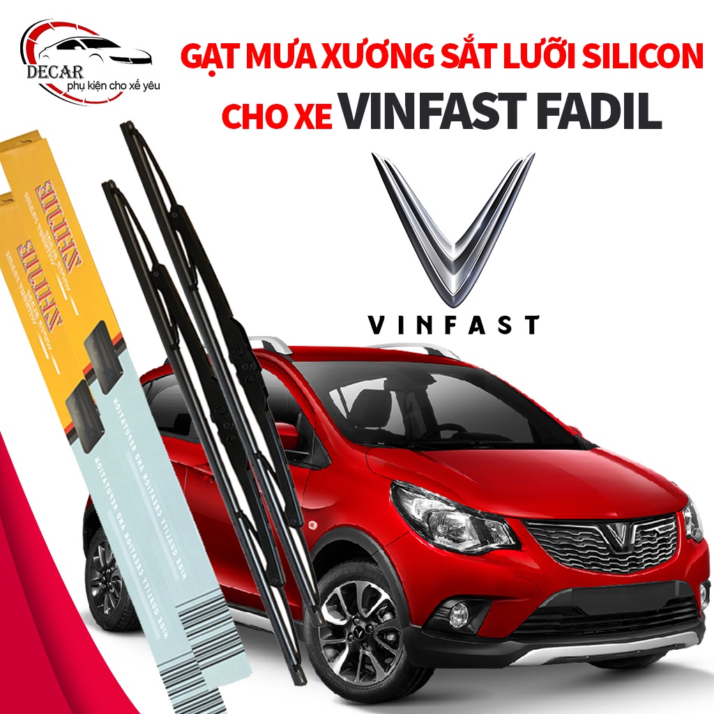 Gạt mưa ô tô Vinfast Fadil , cần gạt nước mưa oto Fadil khung xương lưỡi silicon gạt sạch, dễ lắp đặt