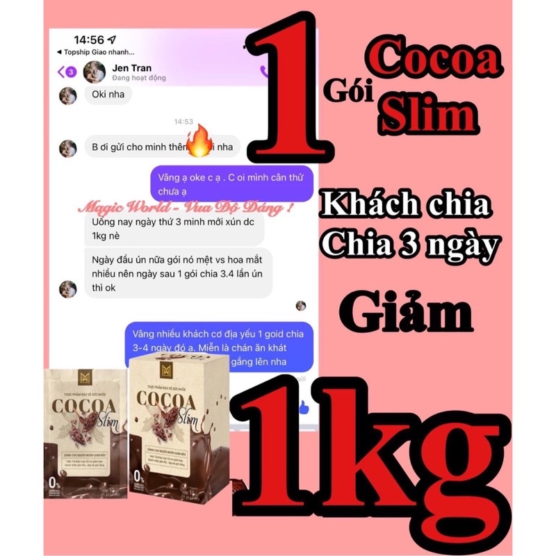 GIẢM CÂN COCOA SLIM [KHÔNG GIẢM HOÀN TIỀN ][100% NGUYÊN LIỆU THIÊN NHIÊN]-CHÍNH HÃNG - AN TOÀN HIỆU QUẢ NHẤT HIỆN NAY