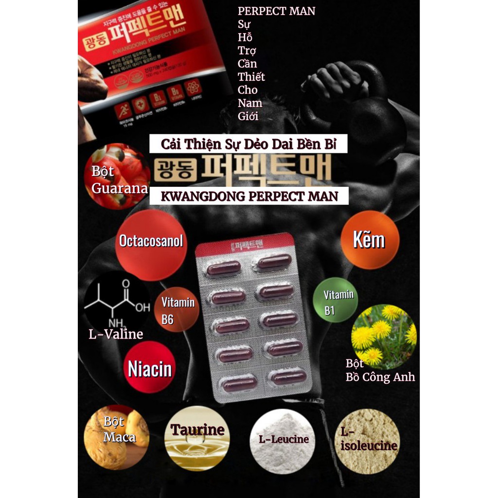 Viên Uống Tăng cường Sinh Lý Nam Giới KWANGDONG PERFECT MAN Hàn Quốc, Hộp 120 viên | BigBuy360 - bigbuy360.vn