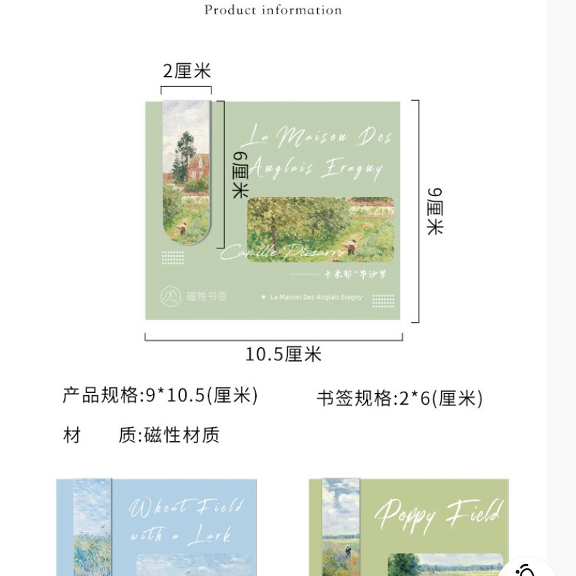 Bookmark nam châm đánh dấu trang sách phong cách cổ điển.