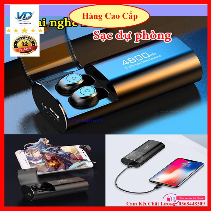 Tai Nghe Bluetooth, Tai Nghe Không Dây 5.0 Kiêm Sạc Dự Phòng S11 Chất Lượng Cao, Chống Nước IPX5, Chống ồn. | BigBuy360 - bigbuy360.vn