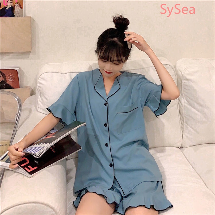 Bộ Đồ Ngủ Hai Món Thời Trang Mùa Hè Hàn Quốc Cho Nữ