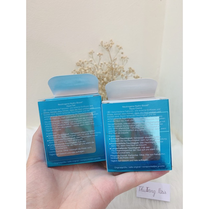 Kem dưỡng Neutrogena - Aqua Gel và Aqua Cream Dành Cho Da Dầu Và Da Khô