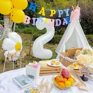 bóng số màu trắng size đại 70cm