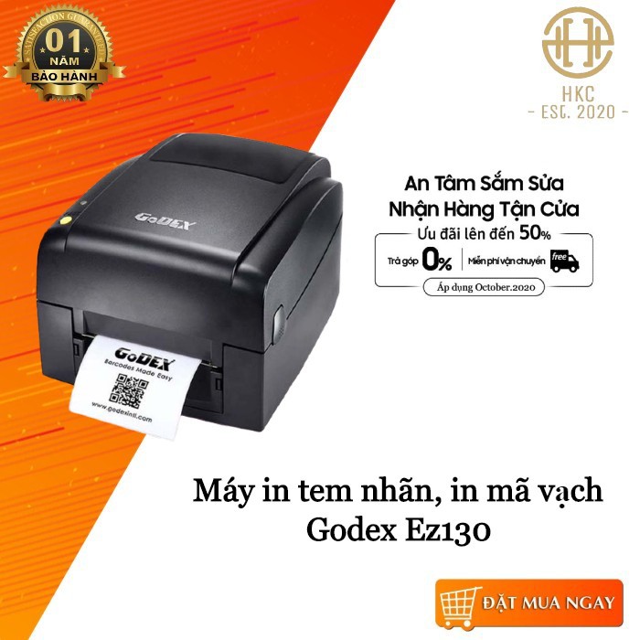 Máy in tem nhãn, in mã vạch Godex Ez130