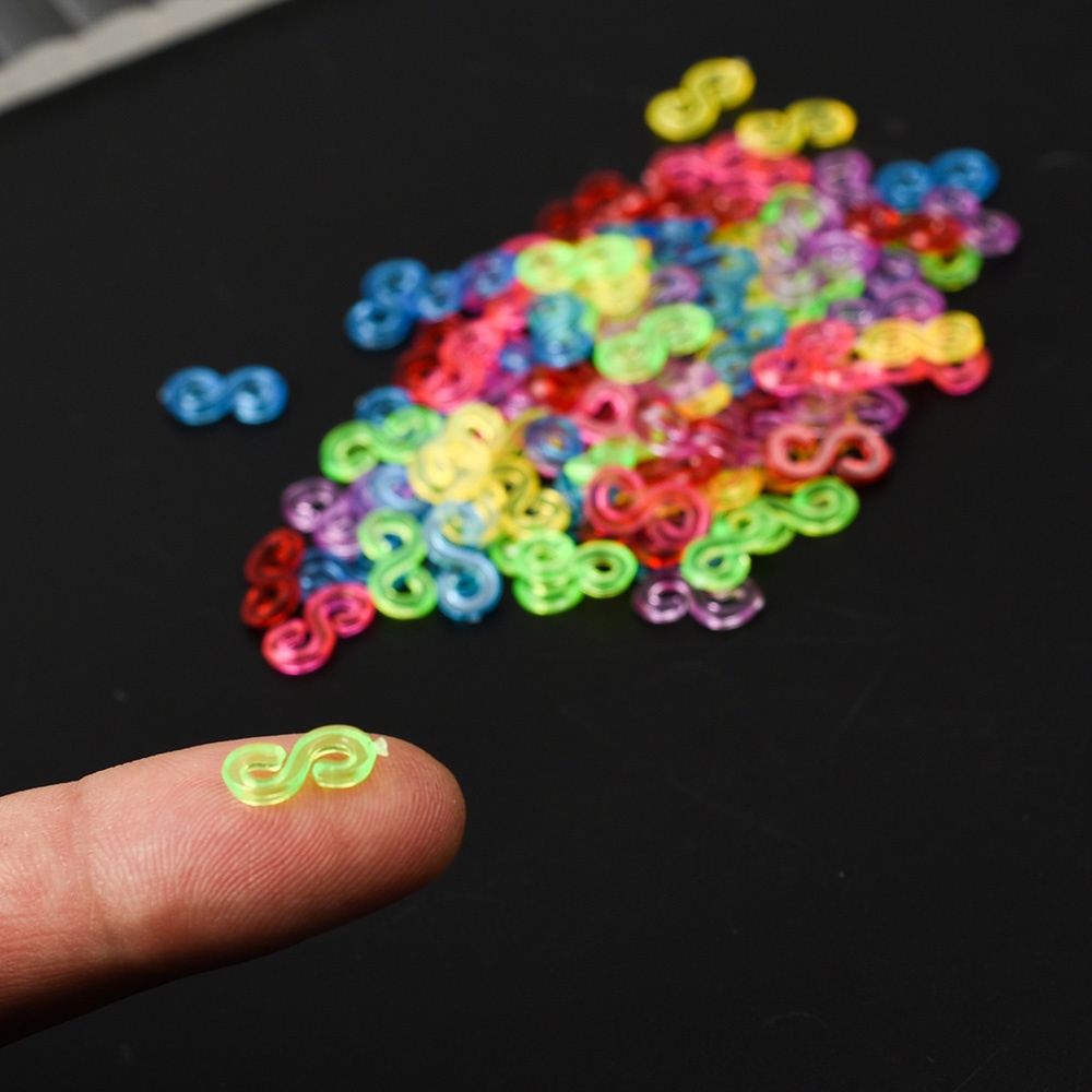 Set 100 Kẹp Chữ S Bằng Nhựa Phụ Kiện Làm Trang Sức