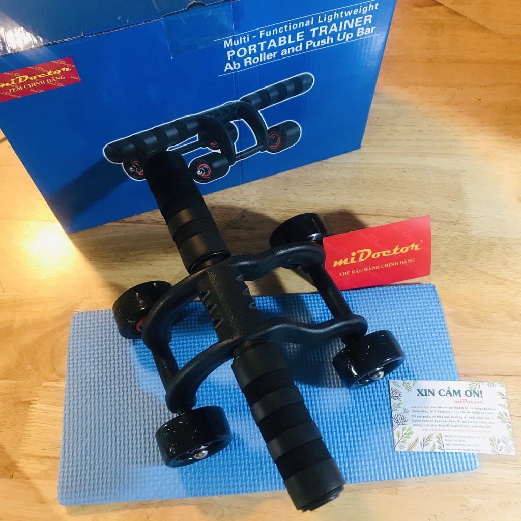 Con lăn tập bụng gym 4 bánh bán sỉ tặng miếng thảm con lăn tập cơ bụng dùng cho cả vđv chuyên nghiệp