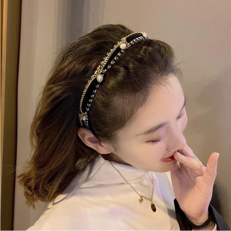 Băng Đô Đính Ngọc Trai Và Nơ Sang Trọng Phong Cách Pháp