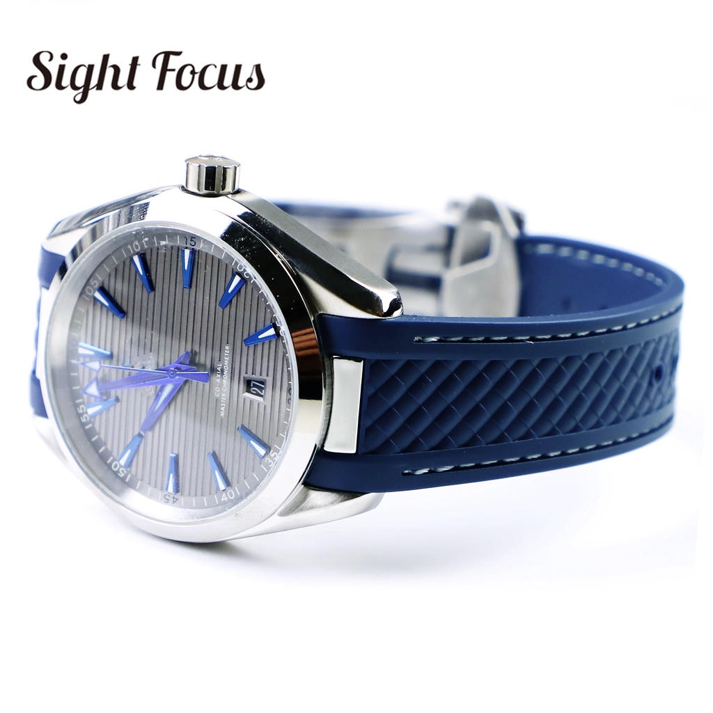20mm Notched End Watch Strap for Omega Seamaster 300m Aqua Terra 150m Silicone Rubber  Watch Band AT150 8900 Ultra Light Watch Strap Bracelet 220 231 522 Watch Band Diameter 41mm