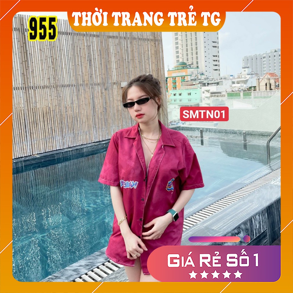 Áo sơ mi tay ngắn 𝑭𝒓𝒆𝒆𝒔𝒉𝒊𝒑 Áo sơ mi Unisex SMTN01 3D Form Rộng, Tay Lỡ Unisex