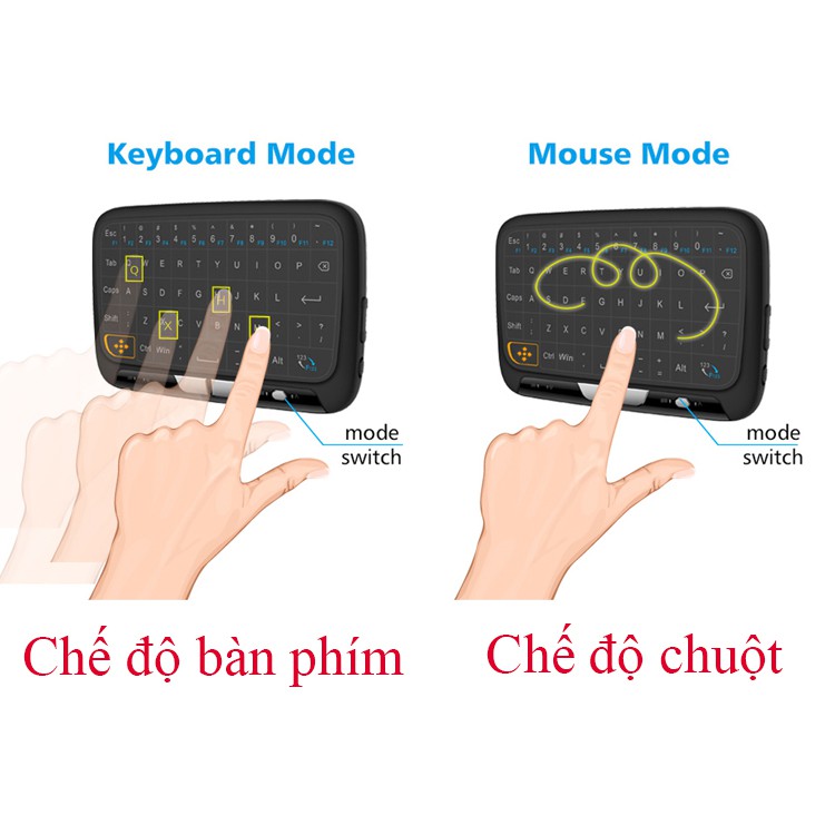 [Mã ELMSBC giảm 8% đơn 300K] Bàn phím không dây Full cảm ứng H18 - Mini Keyboard H18