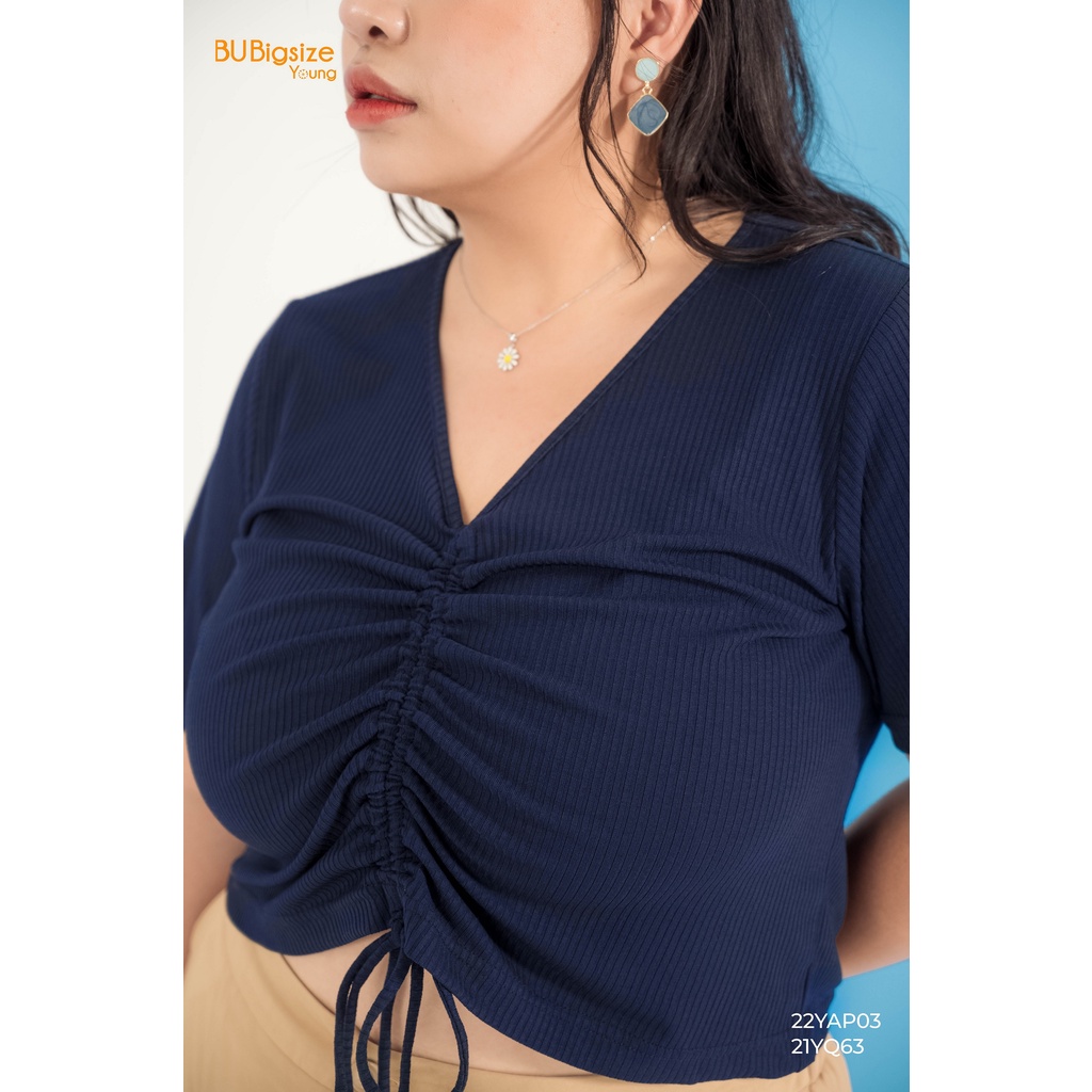 Áo thun dáng ngắn BIGSIZE (55kg đến 95kg) - 22YAP03 - BU Bigsize Young